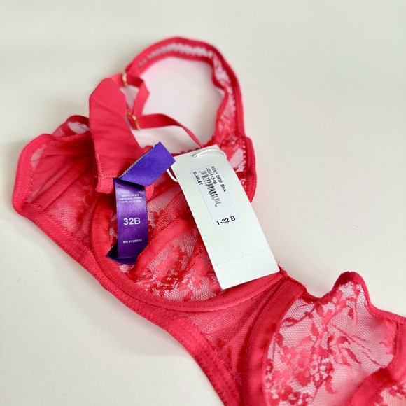 NWT - Journelle Romy set red demi bra 32B thong panty size S brand new with tags - Picture 5 of 10